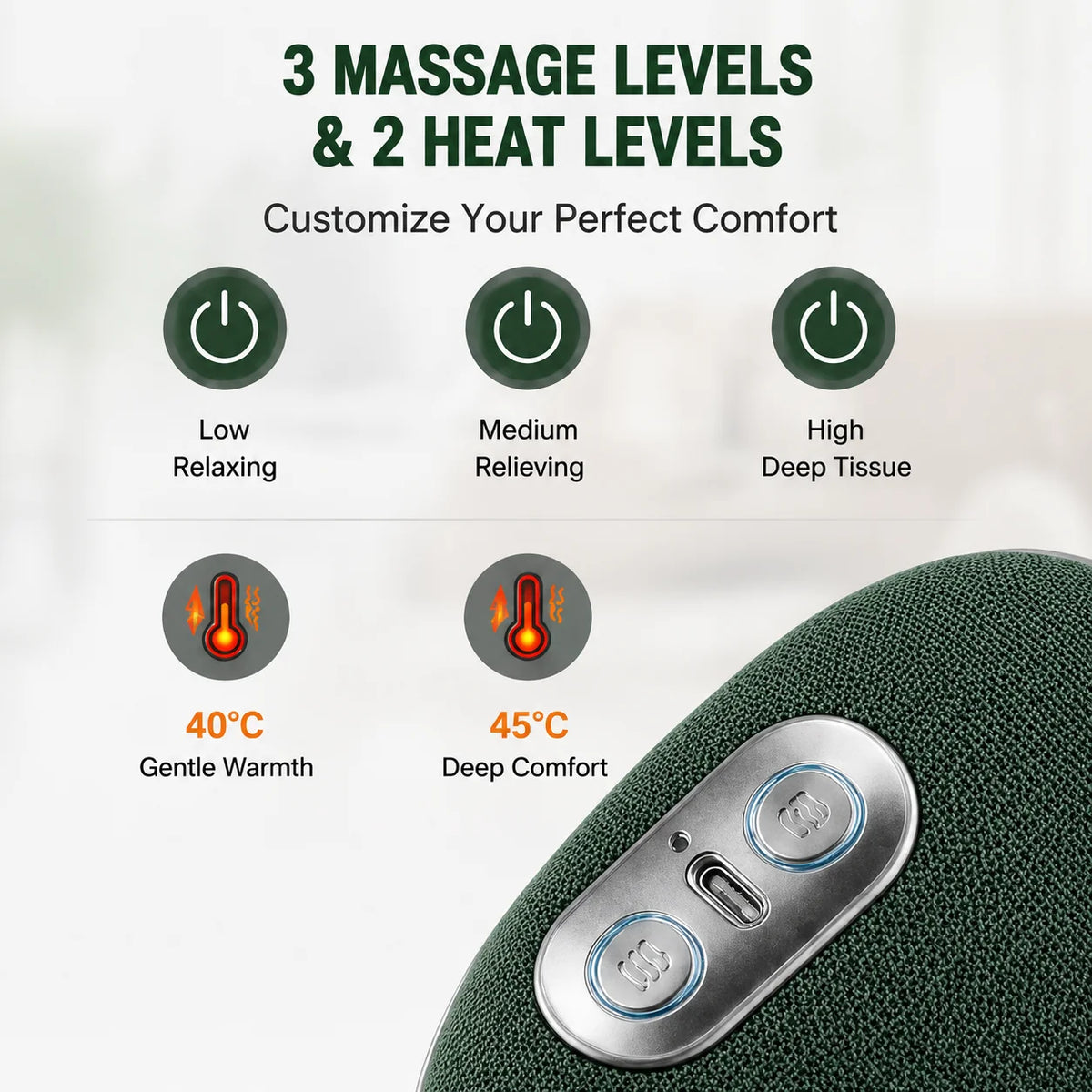 Coussin de massage Shiatsu – sur la nuque