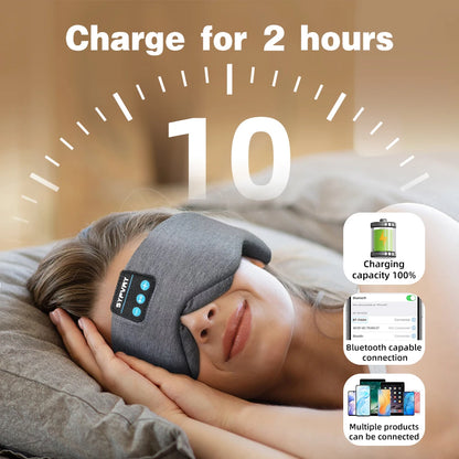 Masque de sommeil Bluetooth en coton – vue détaillée